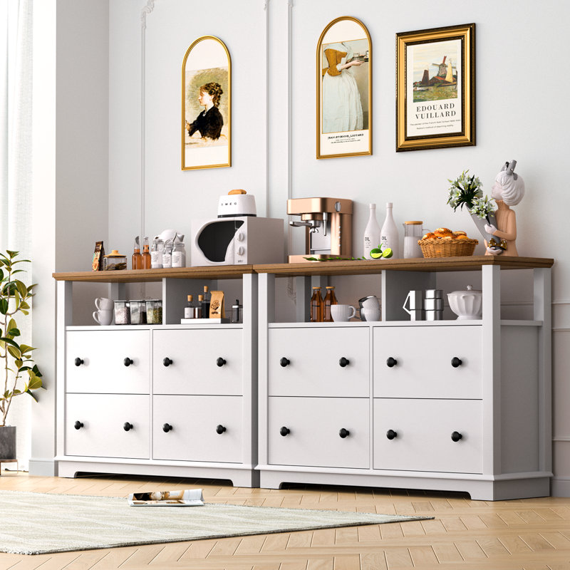 Winston Porter Brianda 47" Wide 4 Drawer Sideboards and Buffets Wayfair